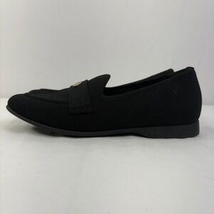 Vivaia Eloise Black Knit Minimalist Almond Toe Penny Loafers  EU 40.5 US 9.5